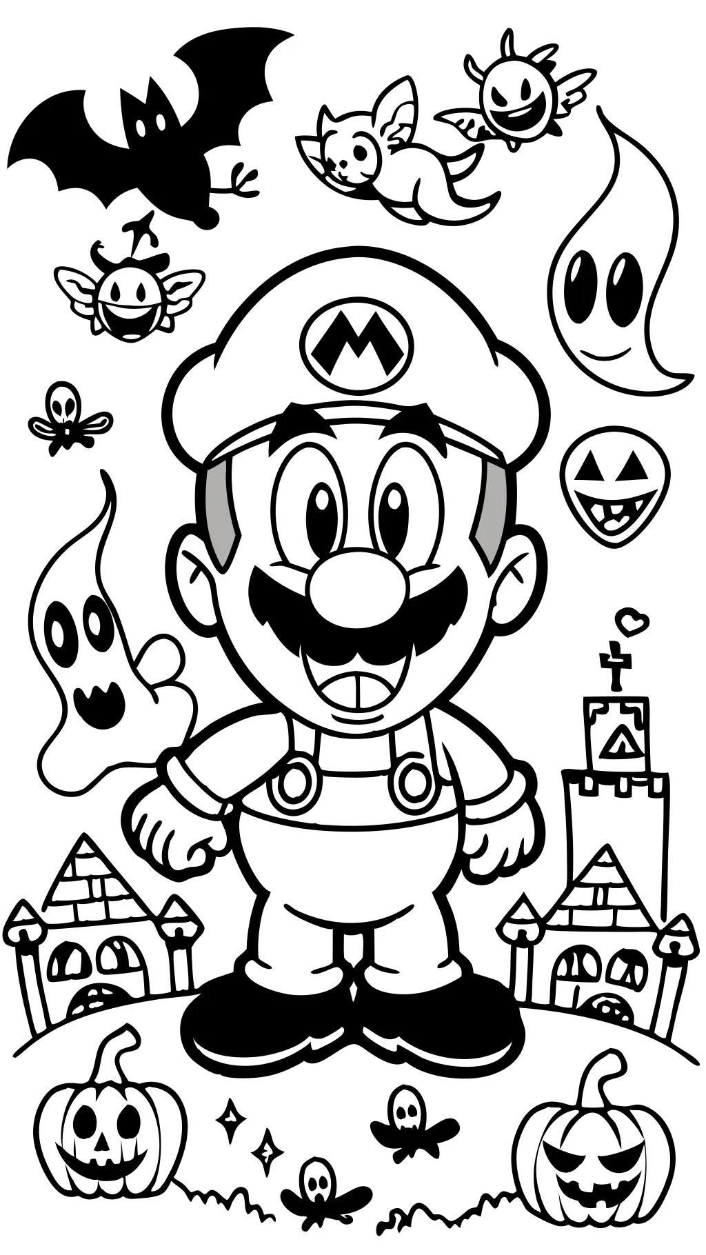 Página para colorear de Luigi Mansion